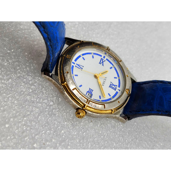 Yema Paris French France Blue White Gold Silver Santorini Style Watch YE383 V722 - Picture 4 of 9